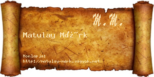Matulay Márk névjegykártya
