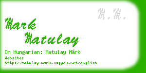 mark matulay business card