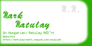mark matulay business card